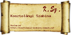 Kosztolányi Szabina névjegykártya